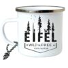 Emailletasse Eifel Wald