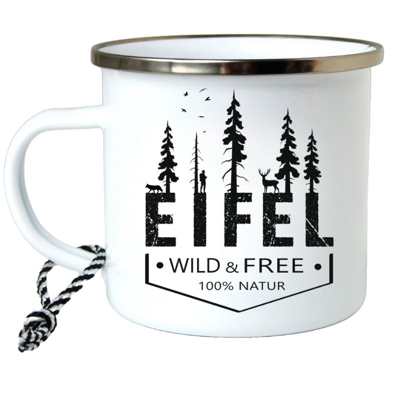 Emailletasse Eifel Wald