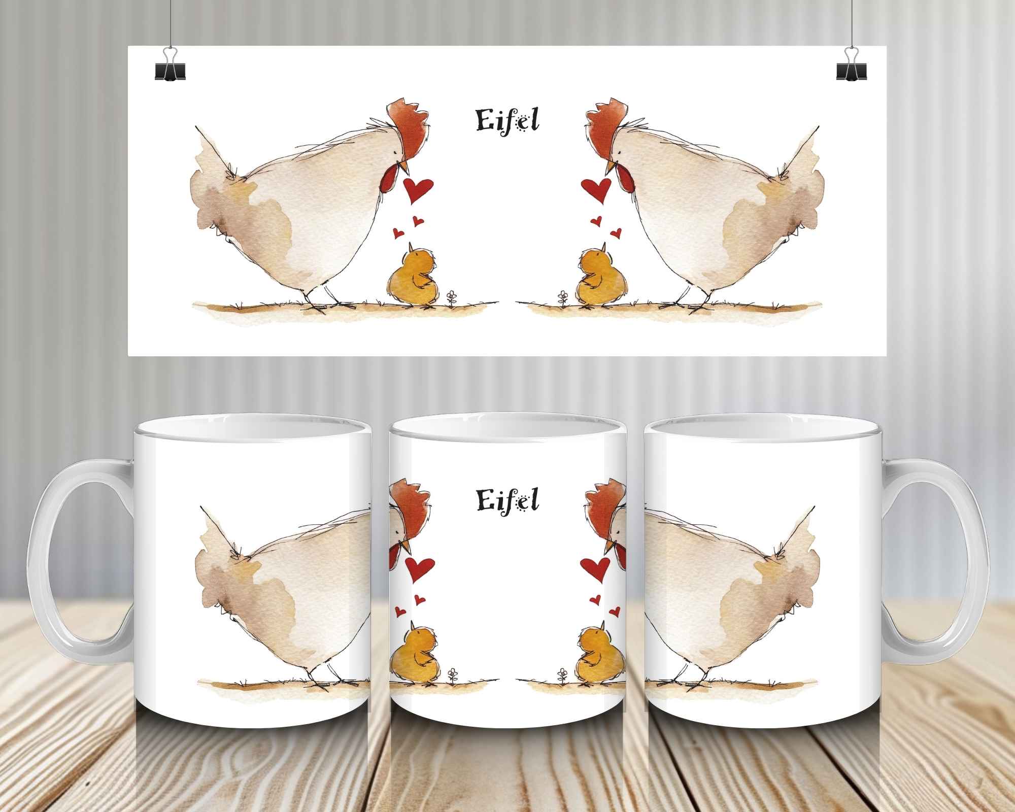 Keramiktasse Eifel - Huhnliebe – Bild 2