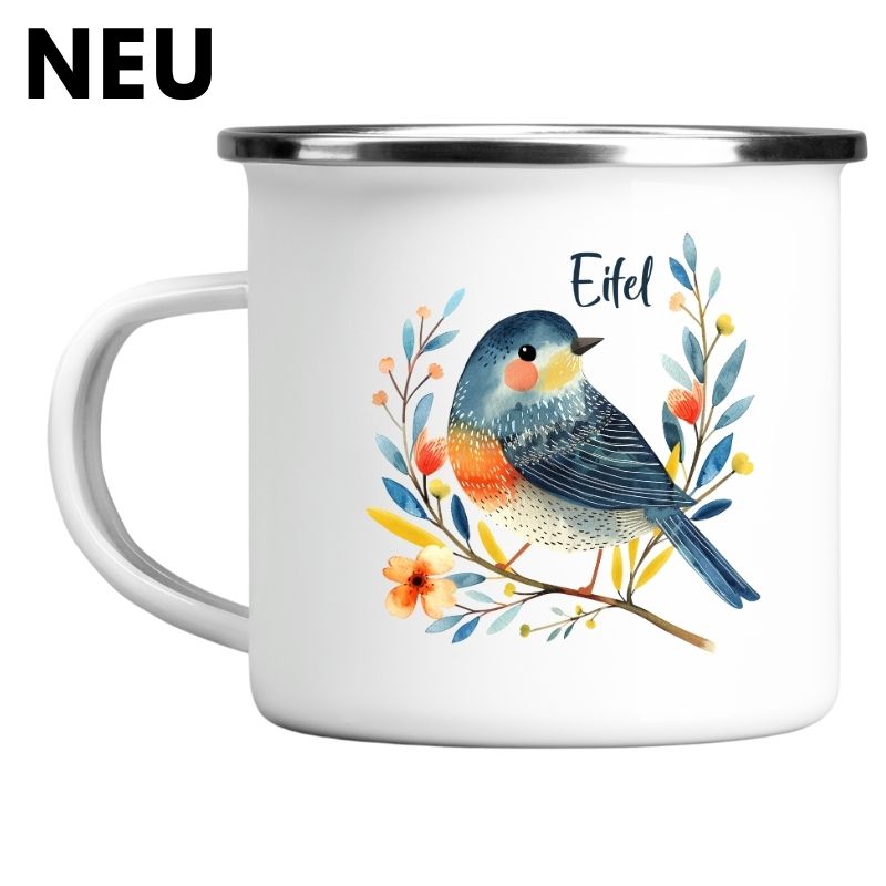 Emailletasse Eifel - Vogel